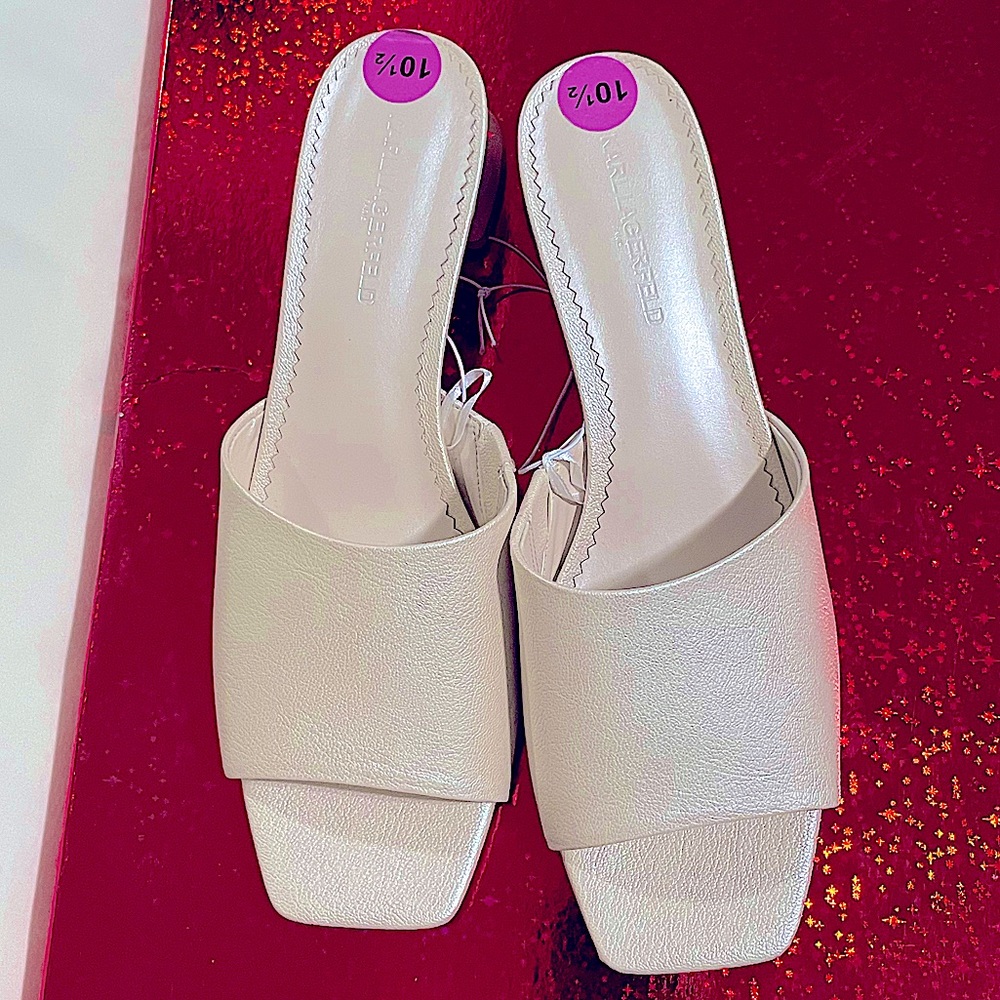 Karl Lagerfeld Paris Square Toe Mules /Sandals